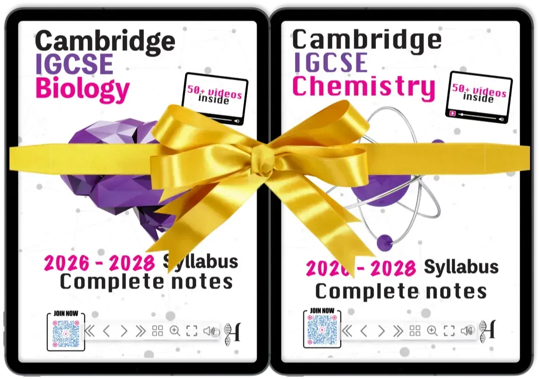 two ipads showing edexcel IGCSE chemistry and IGCSE biology ebooks with a gold ribbon