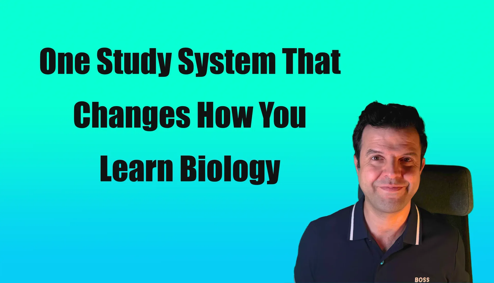 'How to Remember Biology Without Endless Revision' showing a smiling man