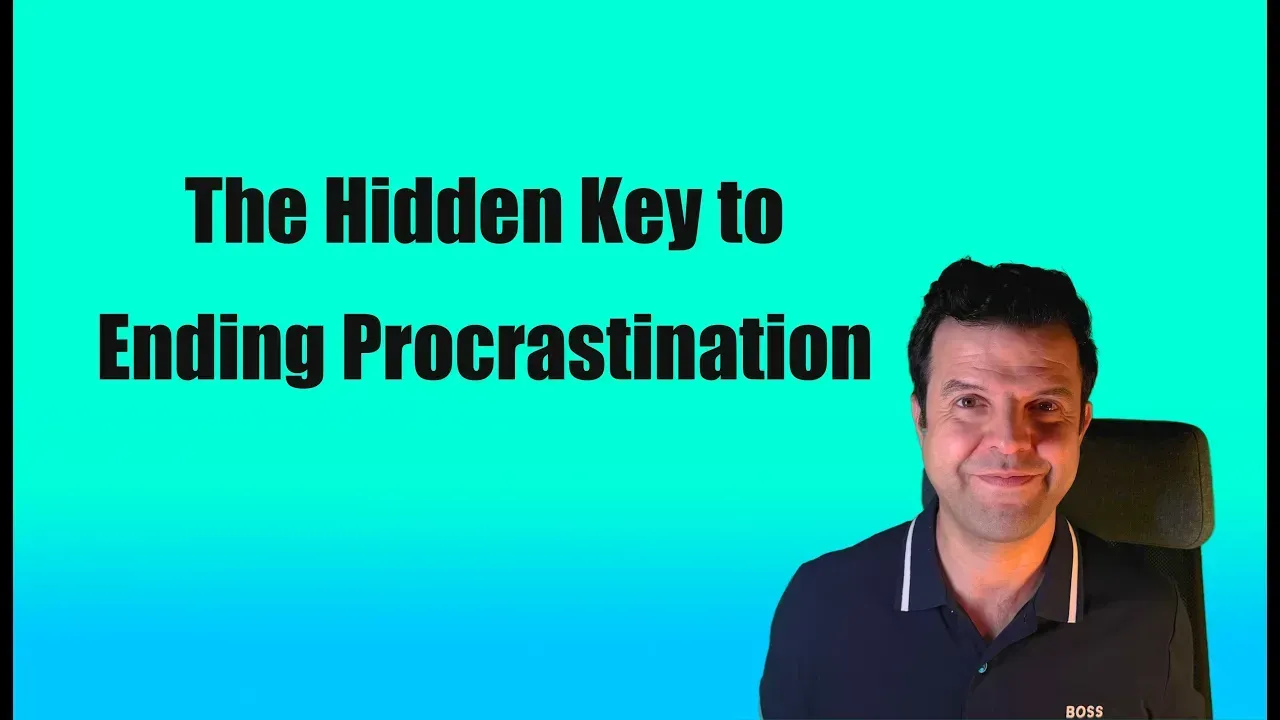 How to end procrastination for IGCSE studying – illustrated banner with text ‘The Hidden Key to Ending Procrastination’ and a smiling teacher.