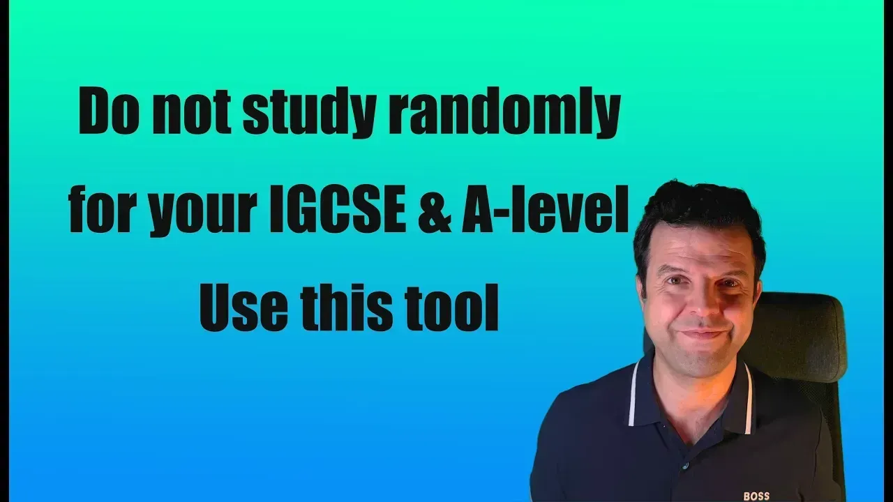 A man smiles on a blue-green background, with text