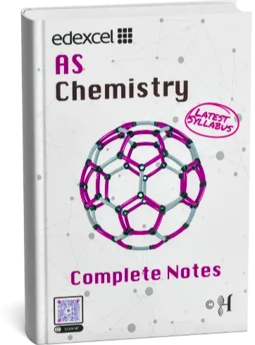 Edexcel AS Chemistry book: white cover with purple-grey molecular cage,
