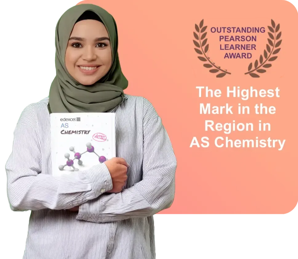 A smiling student holds an A2 Biology textbook beside a blue panel for the