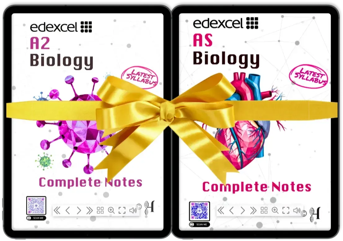 two ipads showing edexcel a2 chemistry and edexcel AS biology ebooks with a gold ribbon