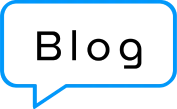 A blue outlined speech bubble contains the word