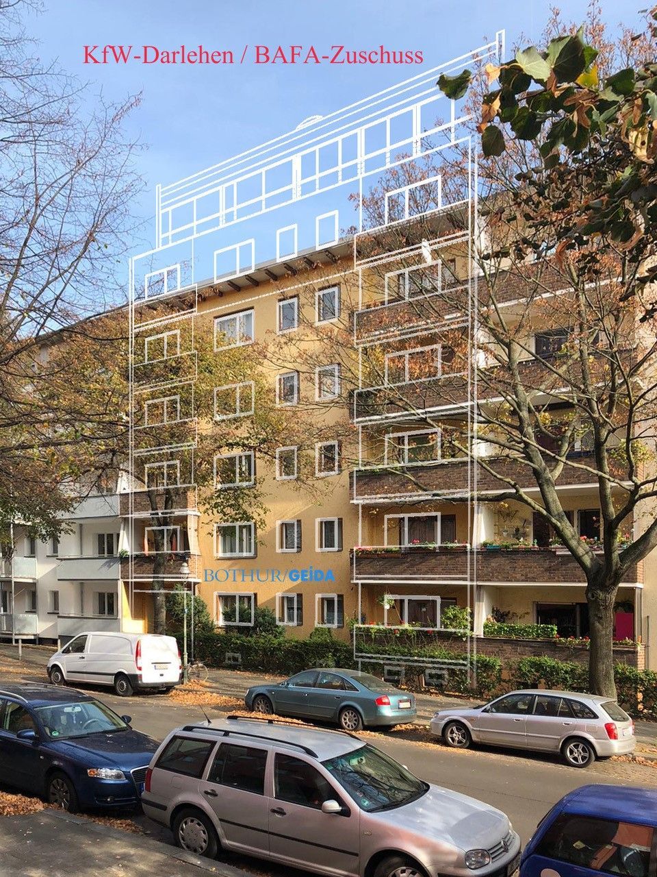 Energetische Gebäudesanierung und Aufstockung um ein Voll- und Staffelgeschoss in Berlin Mitte mit KfW-Darlehen und BAFA-Zuschuss.