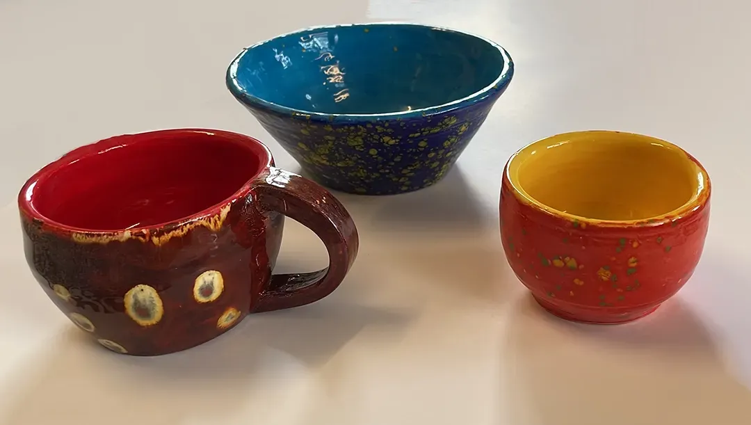 pottery in the studio Hand built pots