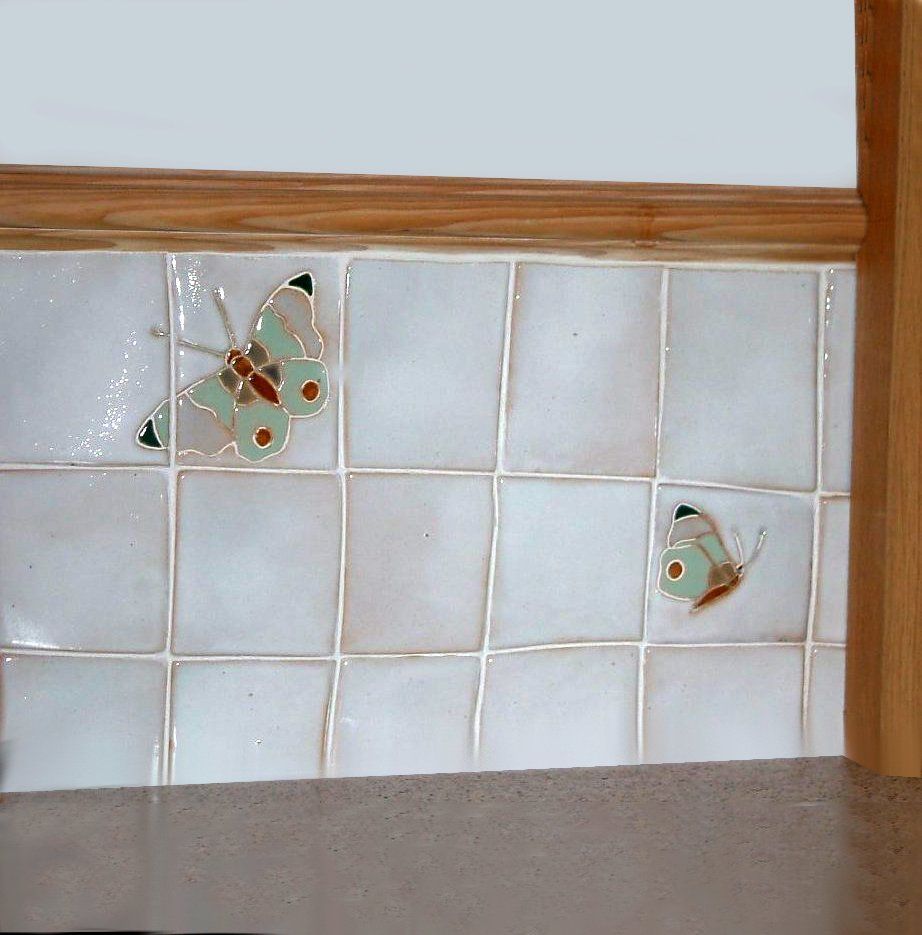 Butterfly detail tiles