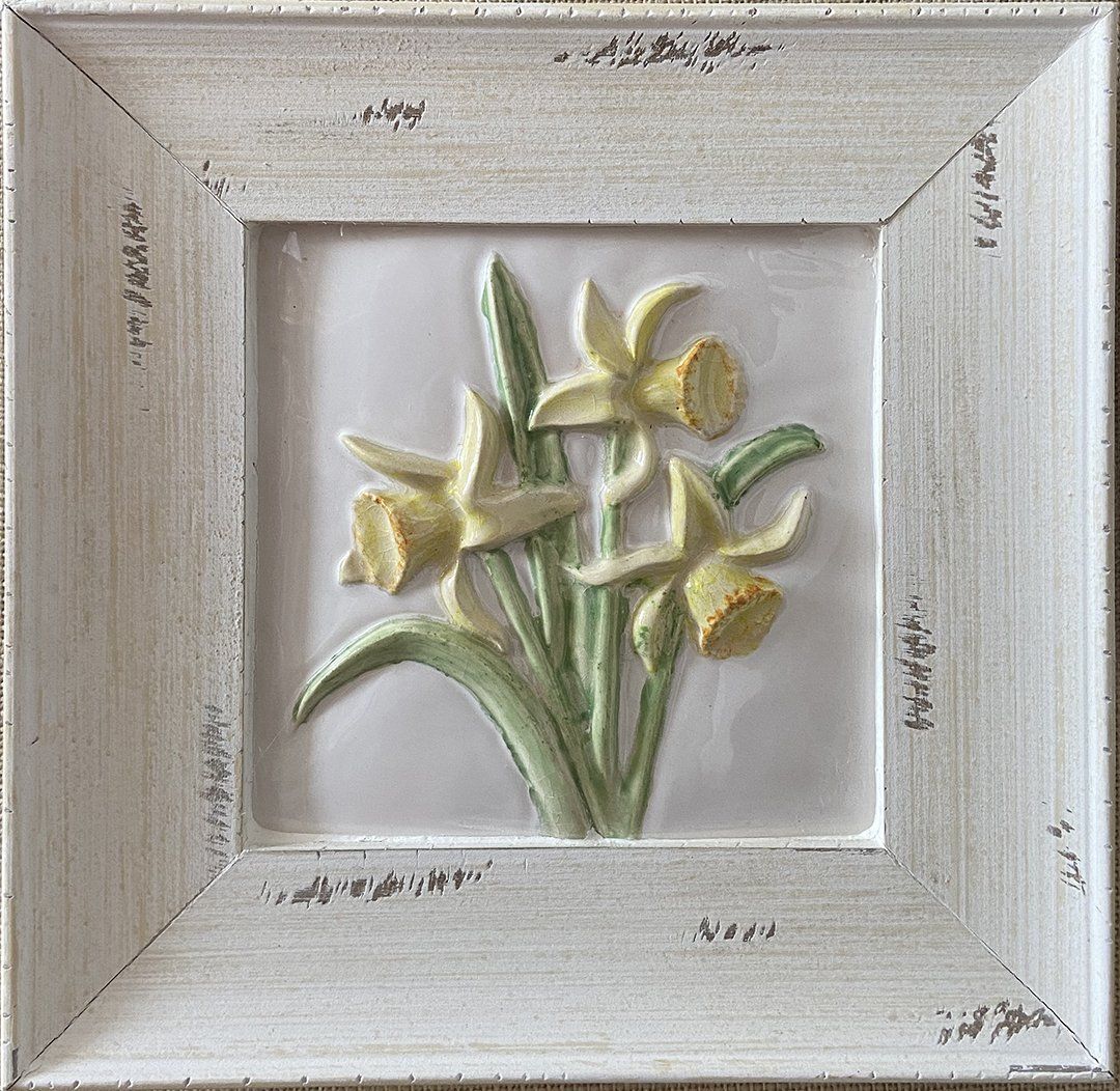 Framed Ceramic daffodils