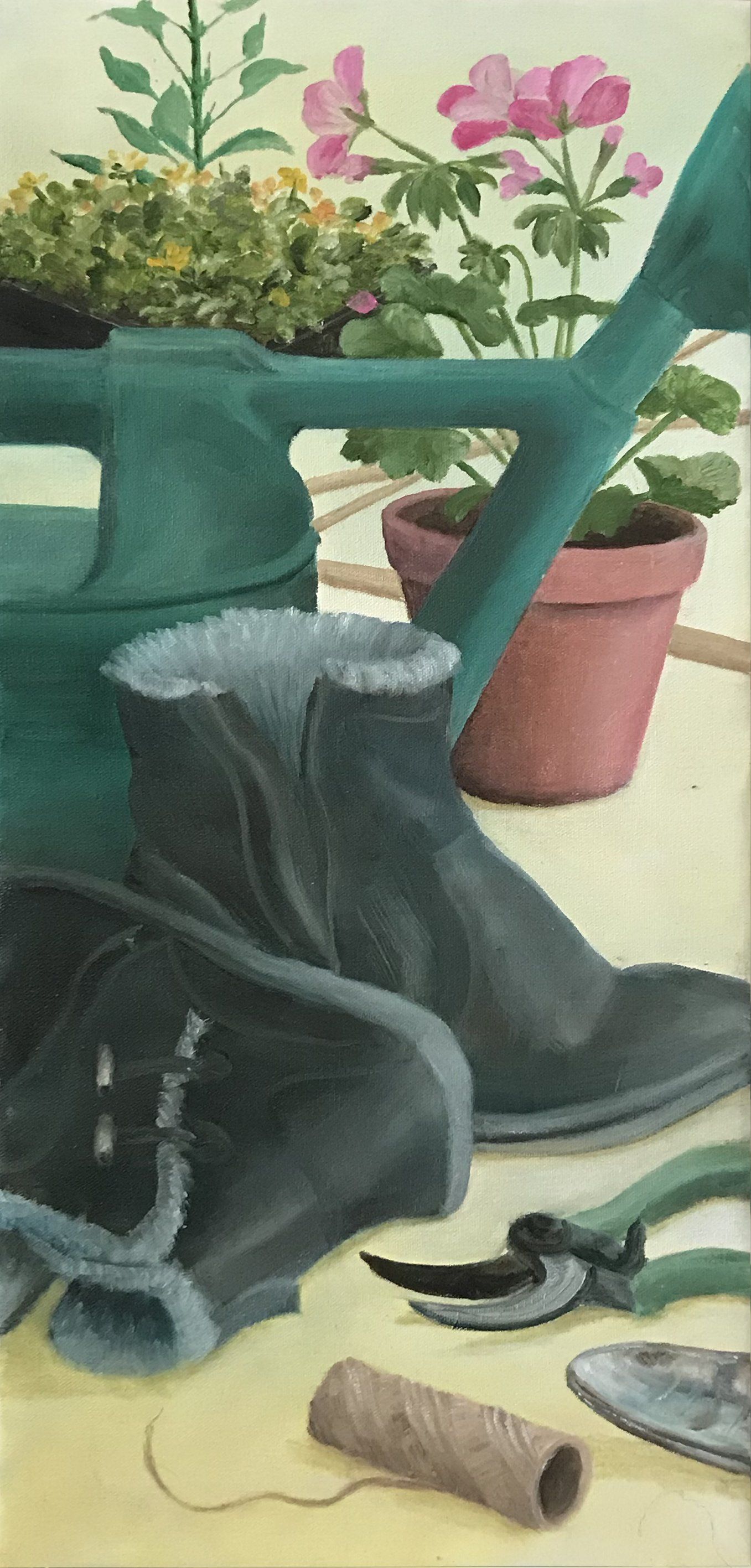 Watering can and boots