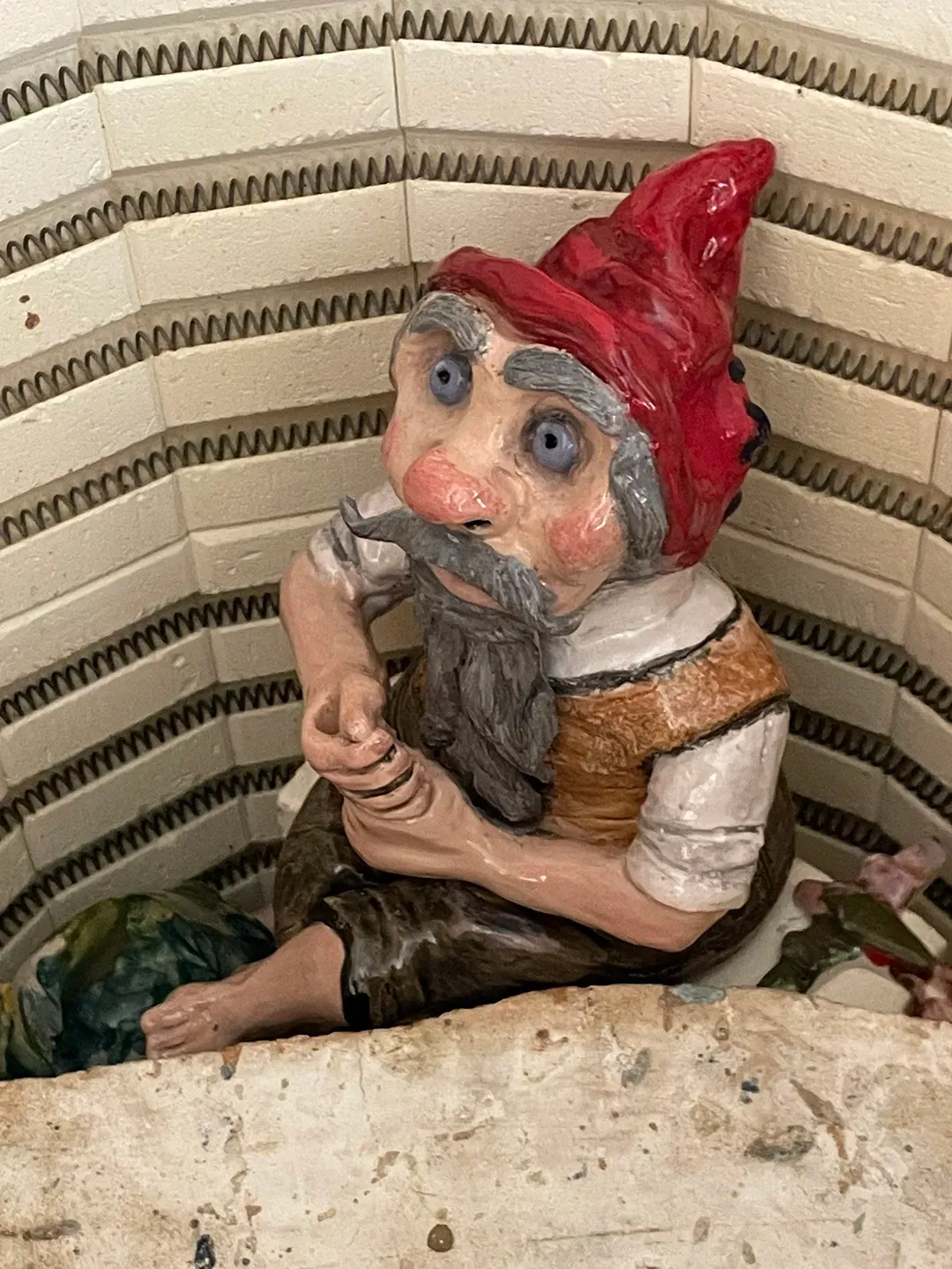Gnome after firing in the kiln