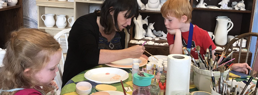 Pottery painting at Gabrielle's Gallery
