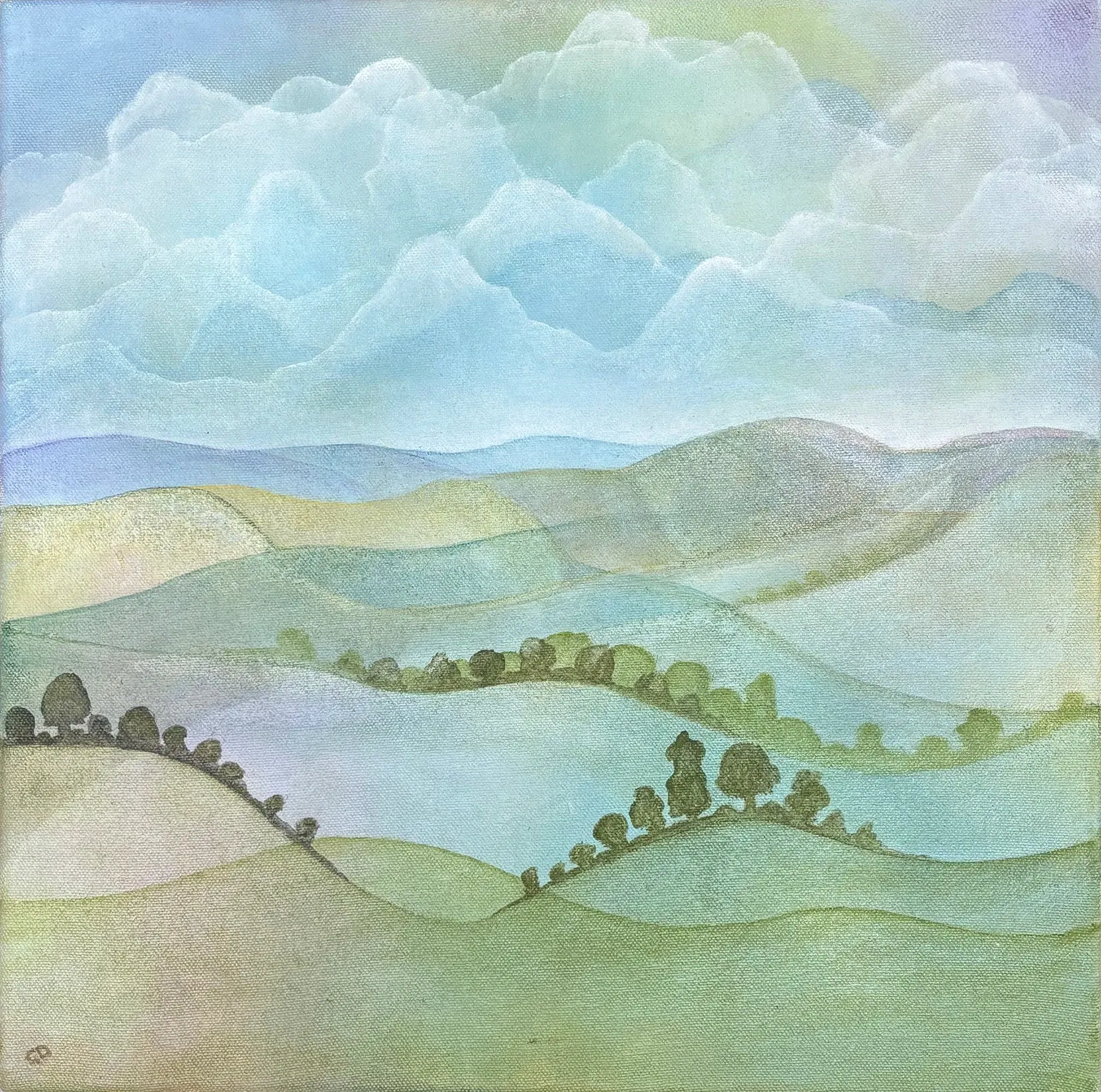 New Dancing hills semi abstract oil painting