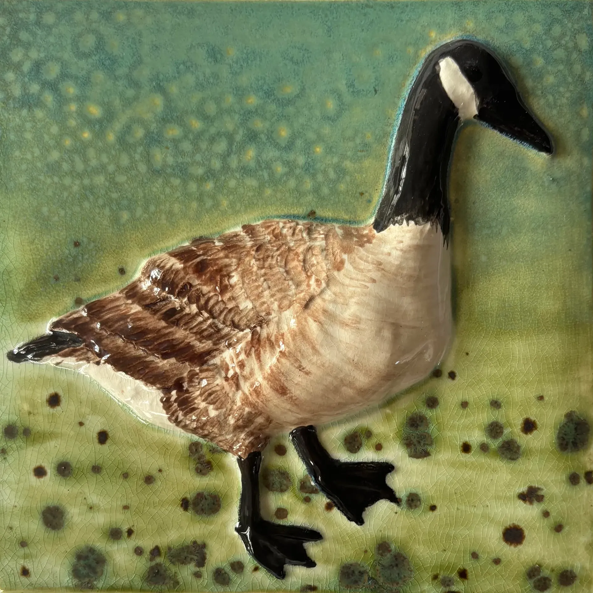 Canada Goose Ceramic Tile Ceramic tile painted as a Canada goose