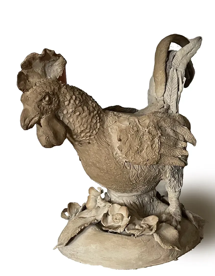 Cockerel before glazing