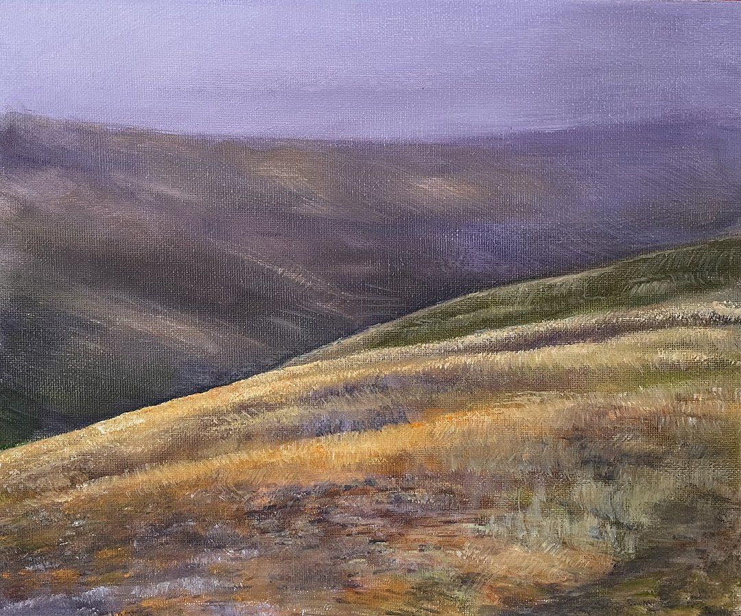 oil painting study of moorland