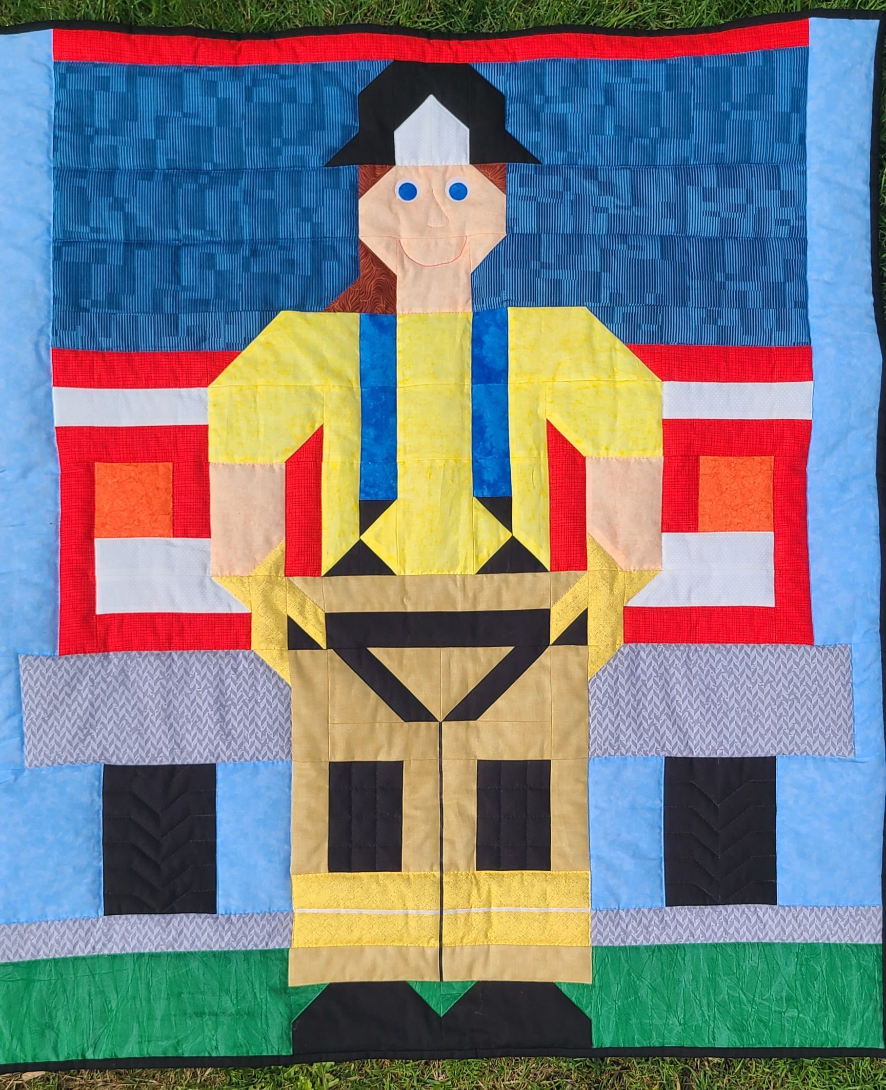 Counted Quilts Firefighter center