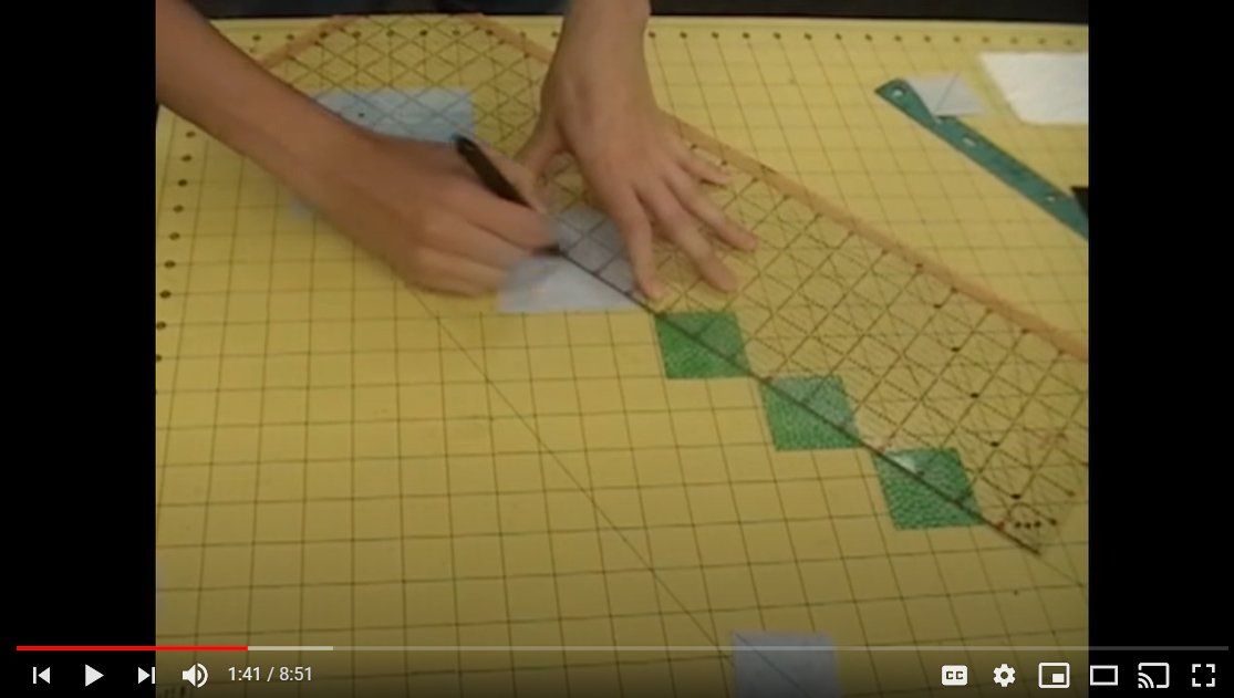 how-to draw sew line on triangles