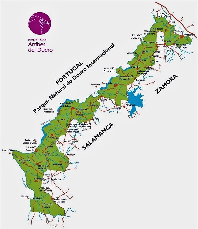 Mapa del Parque Natural Arribes del Duero