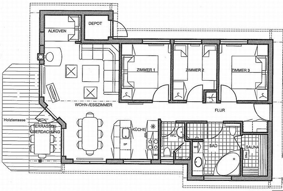 Grundriss des Ferienhauses