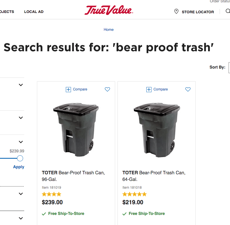 Bear proof cans