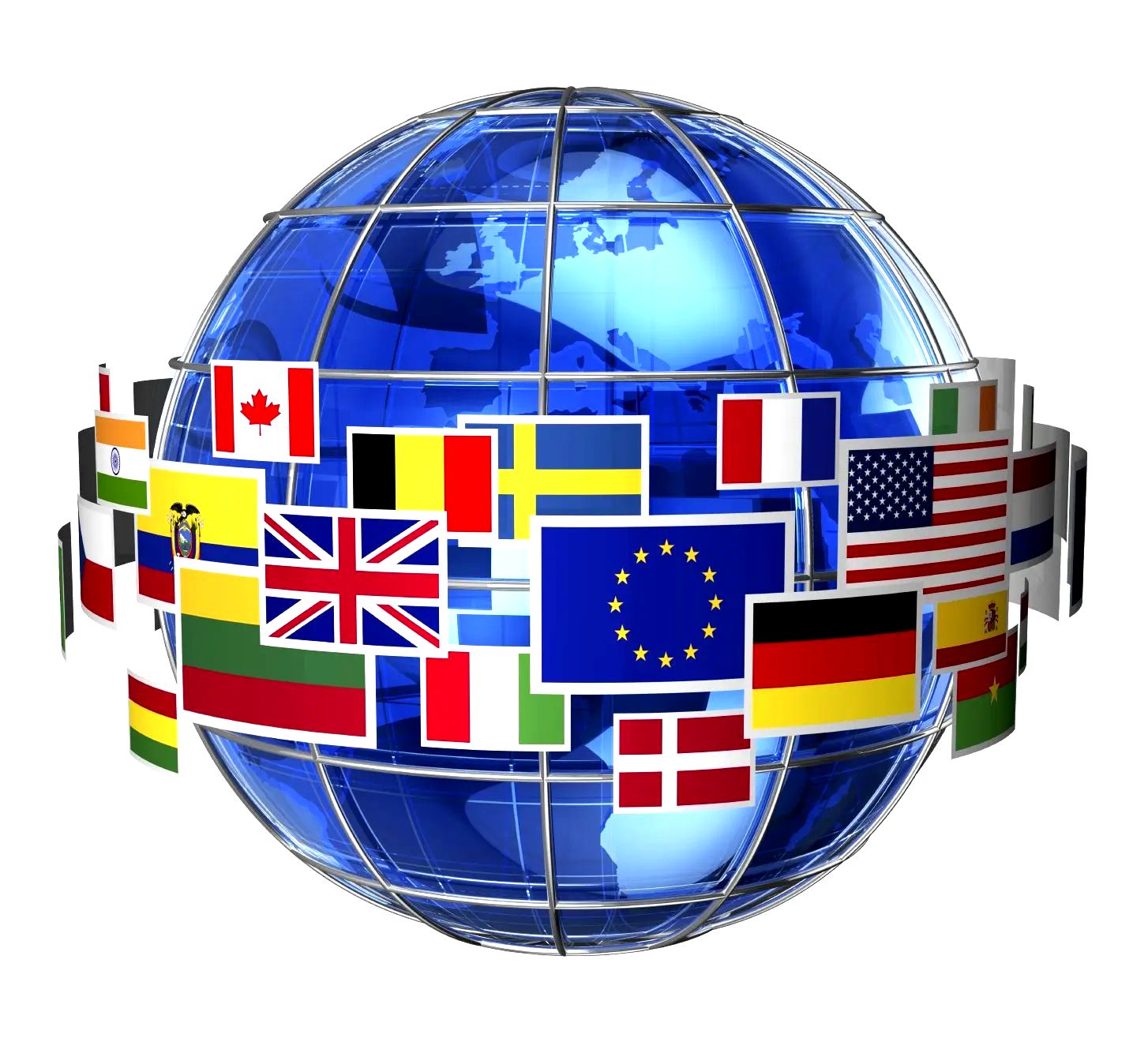 Image of Globe with Flags
