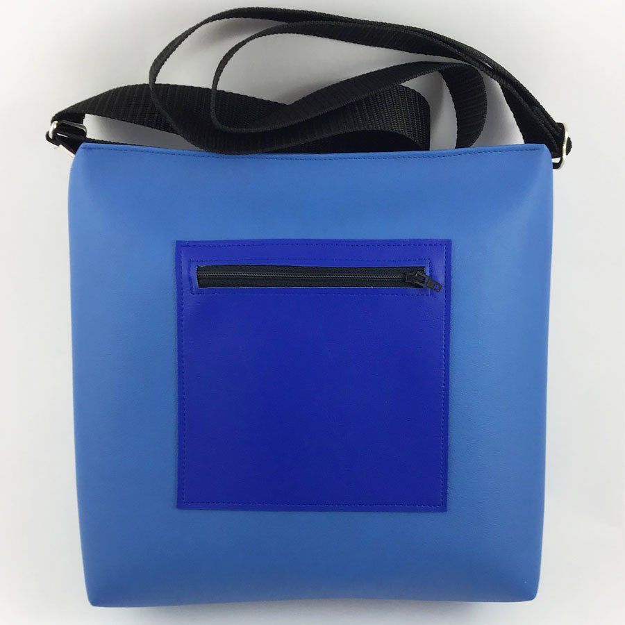 quadratische Tasche mit Außentasche und Reißverschluss, upcycling, handgenäht