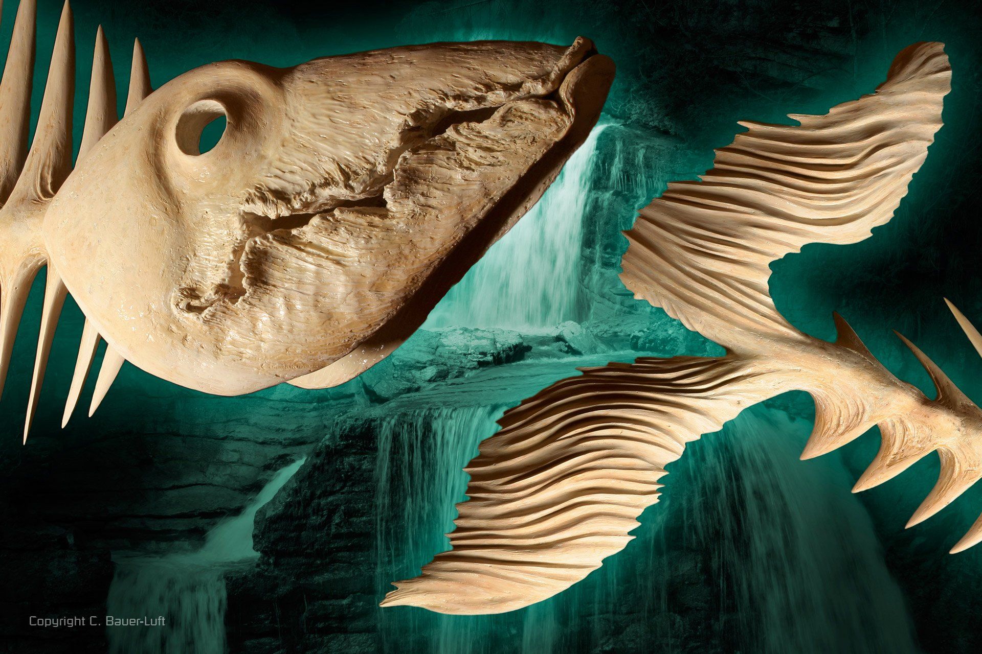 Photoshop Collage - Holzkunswerk Fischgräte