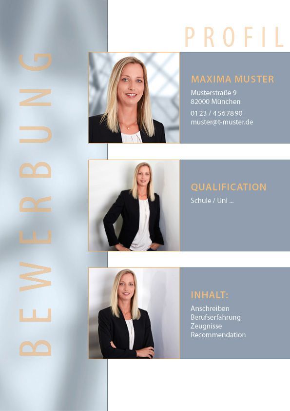 Bewerbungsbilder, Bewerbungslayout, Cornelia Bauer-Luft, Fotografie + Mediengestaltung