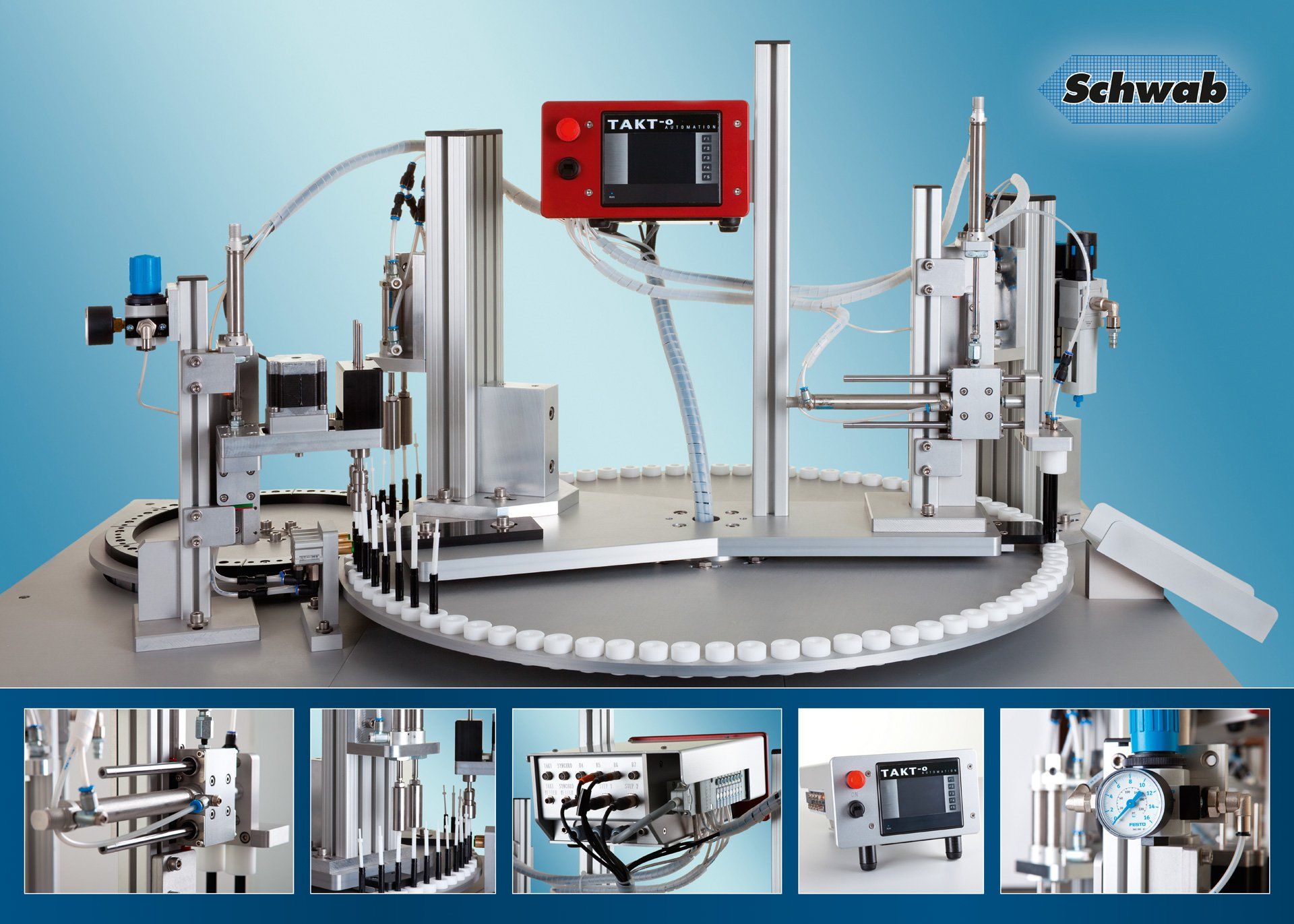 Collage Fotografie, Layout - Ansichten einer Maschine als Collage für Empfangsraum