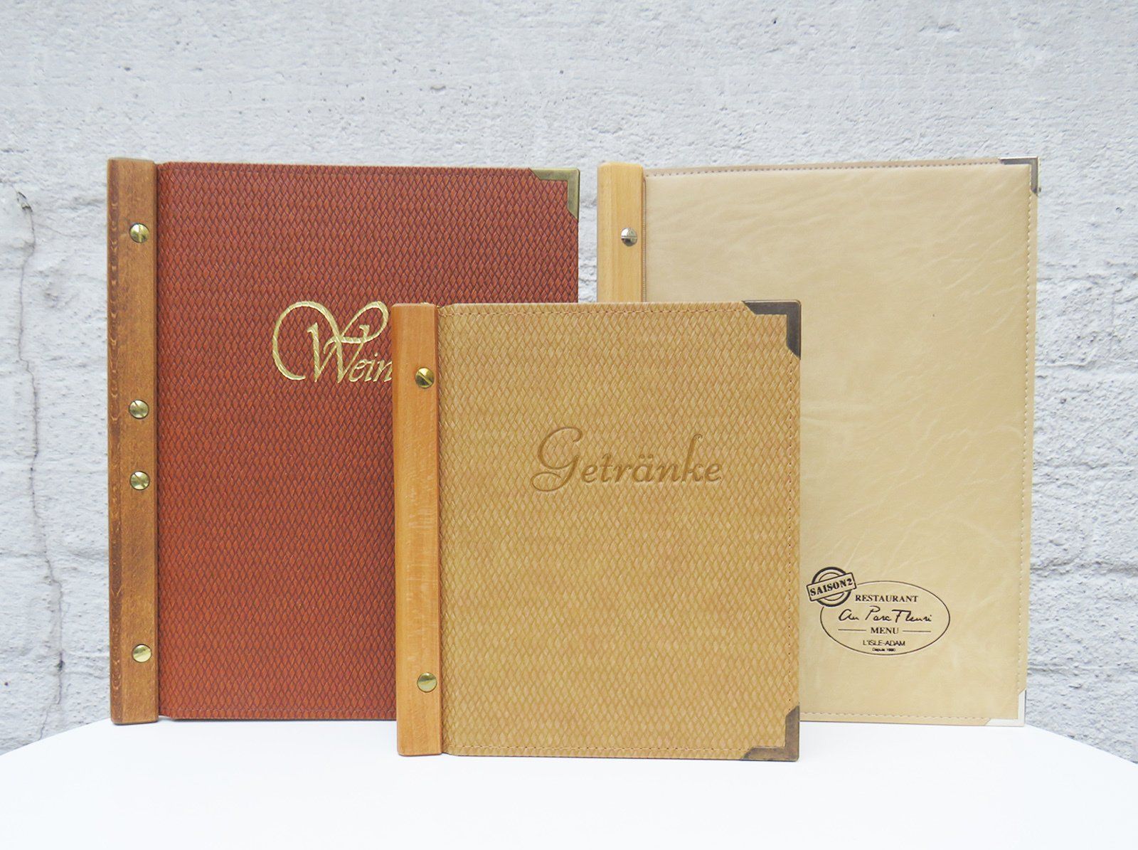 Speisekarten aus Medici Buchbinderleinen