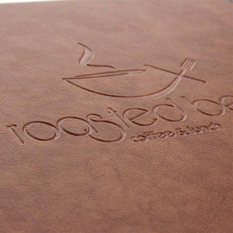 Logoprägung Blindprägung auf Weichleder