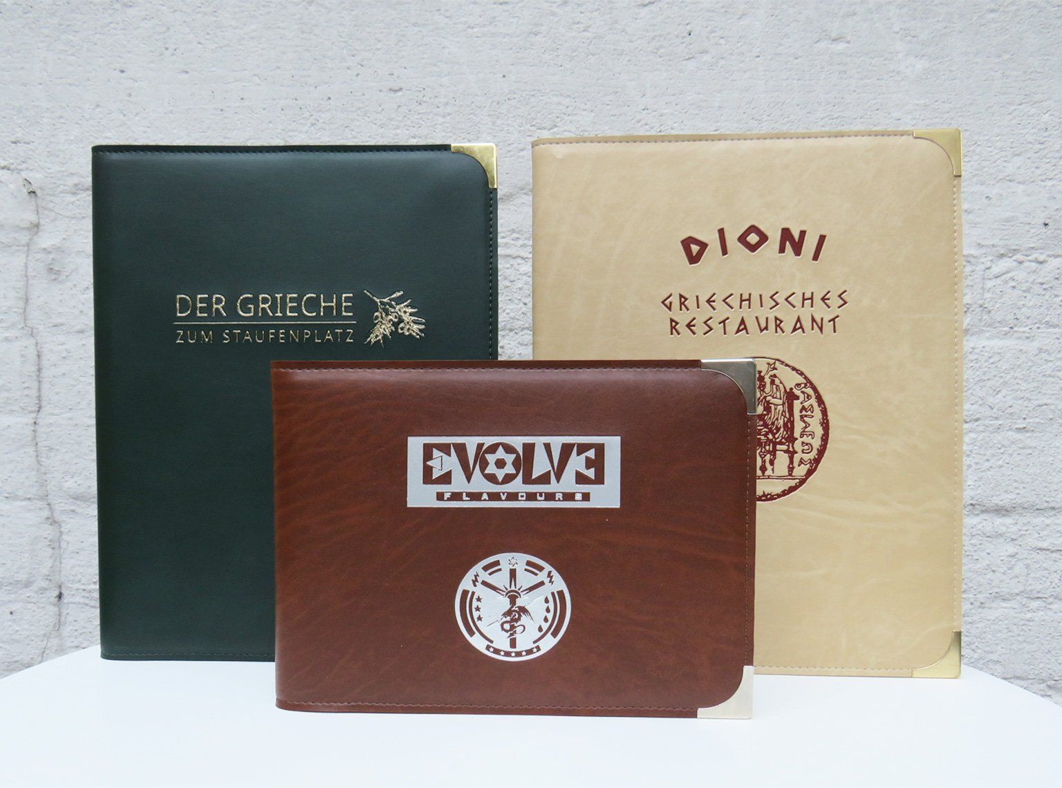 speisekarten aus softleder, hartleder und kunstleder elbcards