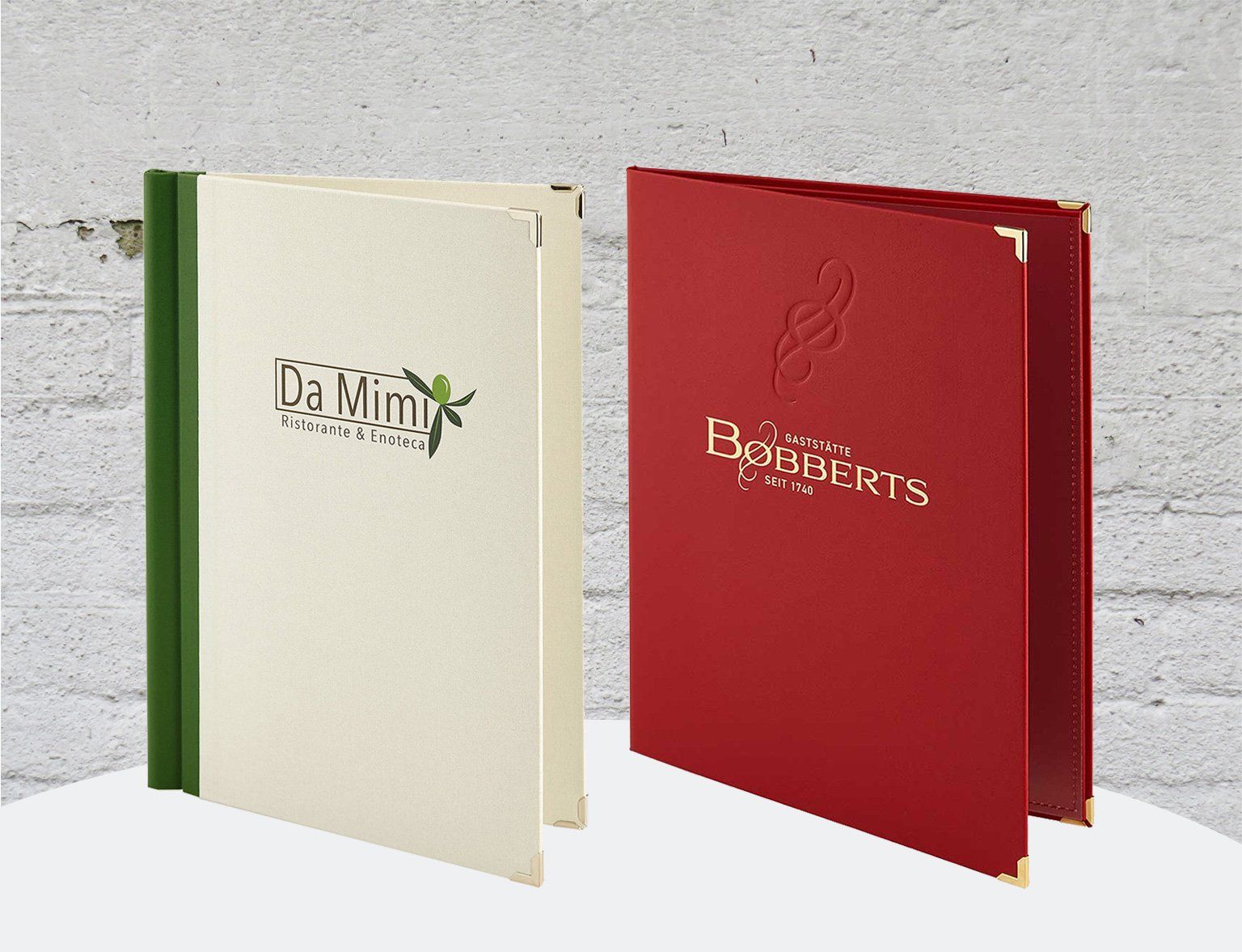 Speisekarten aus Medici Buchbinderleinen