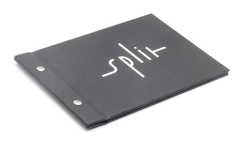 Speisekarte, Getränkekarte Boulevard im A5 Querformat mit einem Bezug aus Buchbinderleinen mit Logoprägung