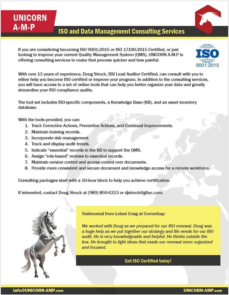 UNICORN A-M-P (Advanced Management Platform): Business Management System, Translation Project Management Software, Interpretation Project Management Software, Consulting Services Project Management Software: ISO Consulting