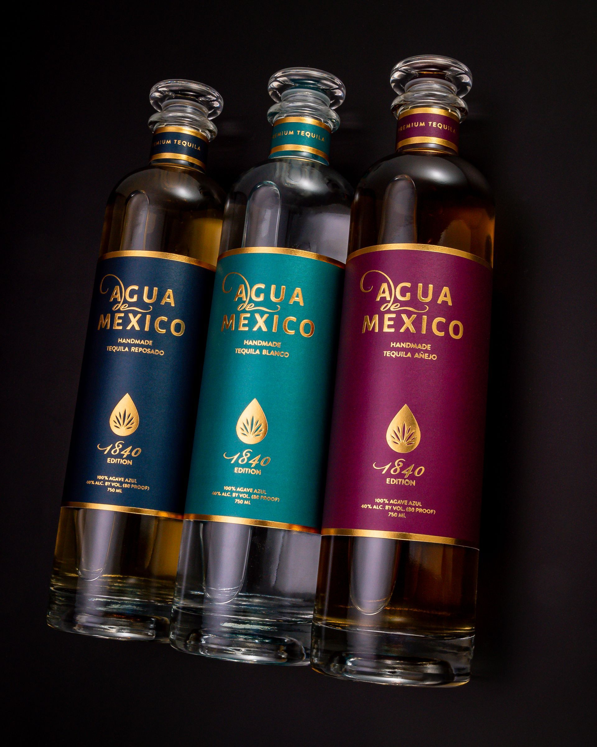 Agua de México, 1840 Edition: Tequila Blanco, Reposado and Añejo.