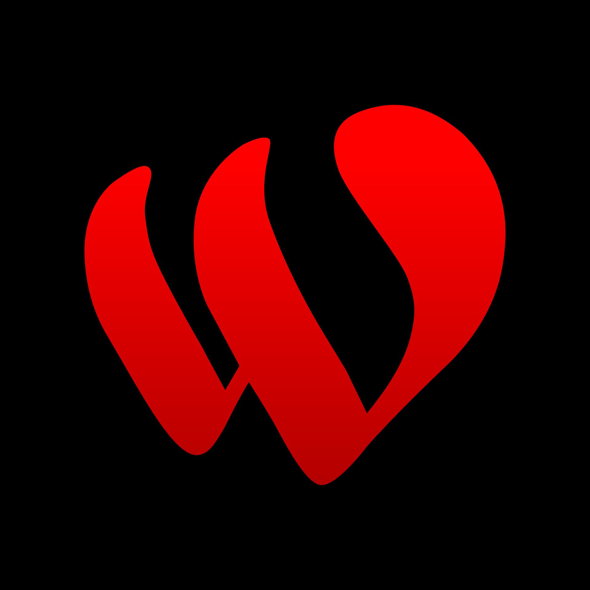 On a dark background the fiery 'W' of the non-profit organisation 'Warm Hearts' based in New York.
