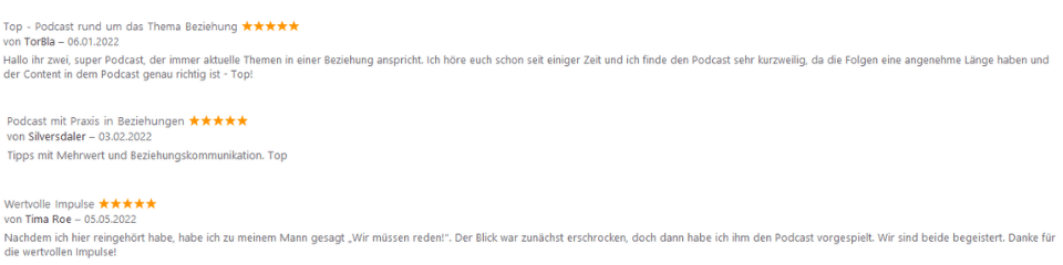 Wir müssen reden! Der Beziehungspodcast iTunes Rezension1