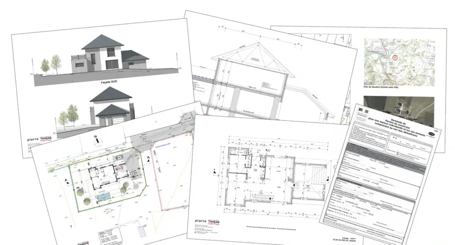 plans 2D et 3D composant le dossier de demande de permis de construire