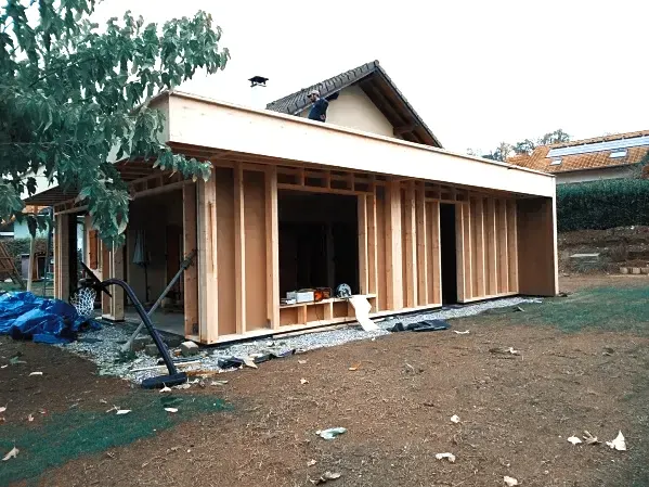 travaux d'extension sur une maison individuelle