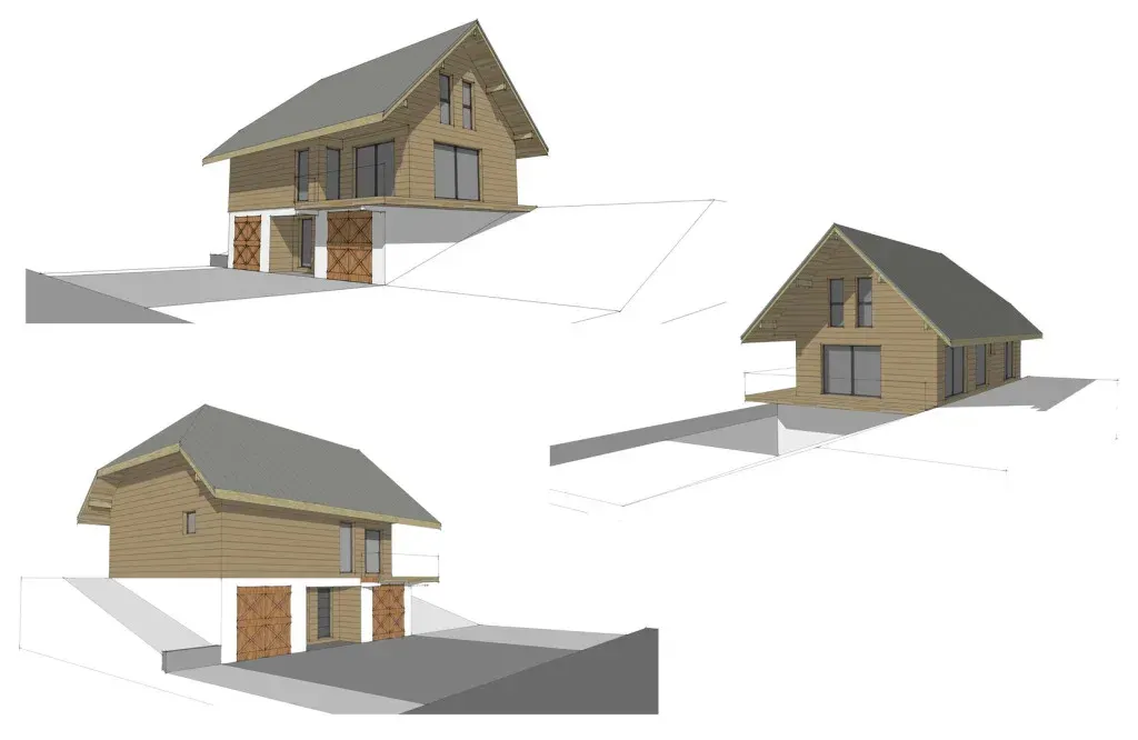 projection 3D d'un projet de maison individuelle