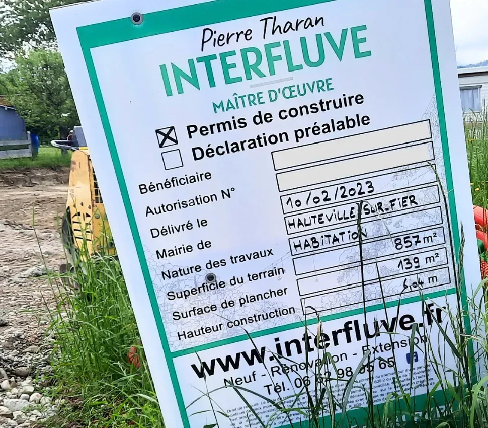 panneau de permis de construire Interfluve