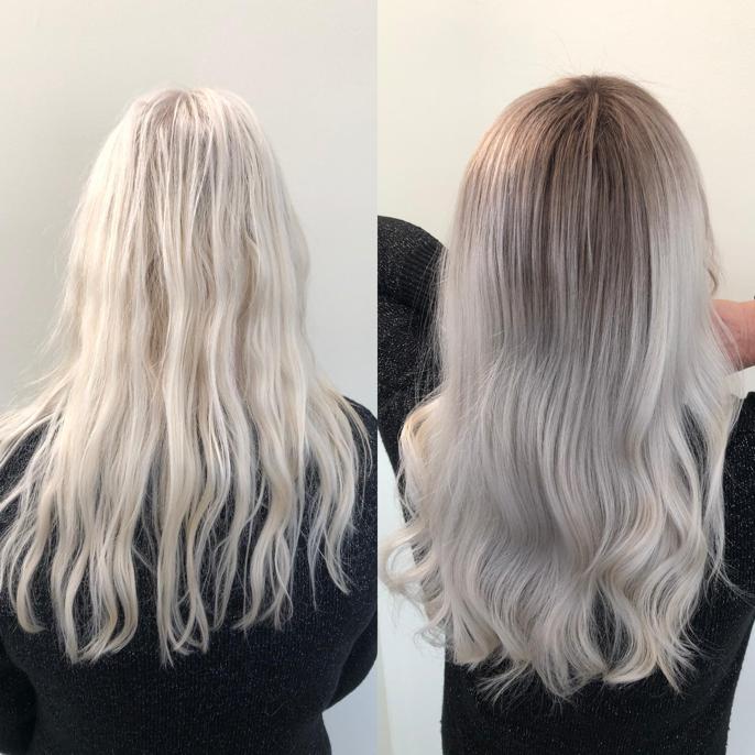 Coloration Ergebnisse vorher / nachher aus dem Friseursalon Haargenau Ihr Stil in 50374 Erftstadt Liblar