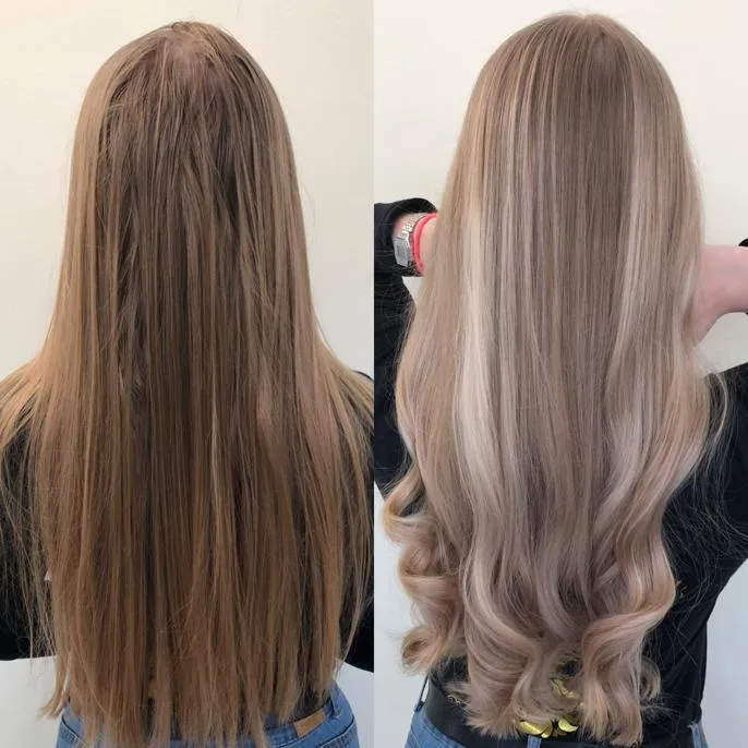 Coloration Ergebnisse vorher / nachher aus dem Friseursalon Haargenau Ihr Stil in 50374 Erftstadt Liblar