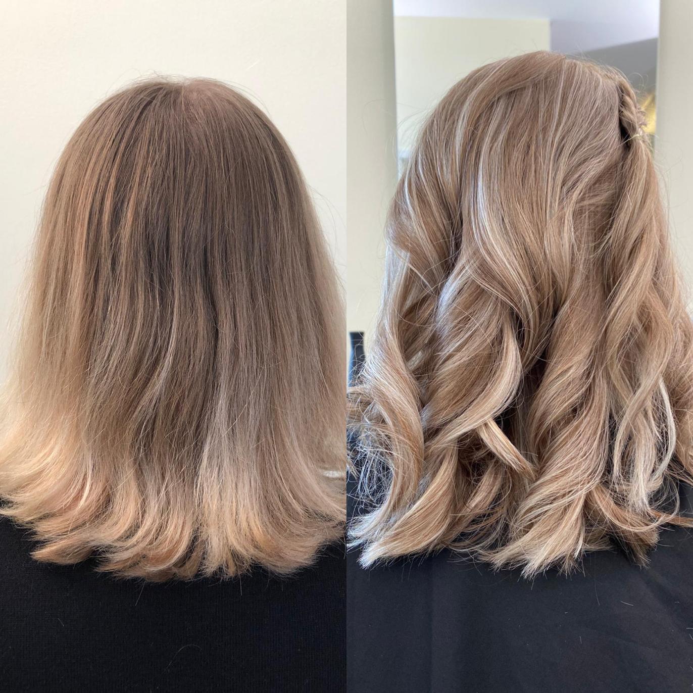 Coloration Ergebnisse vorher / nachher aus dem Friseursalon Haargenau Ihr Stil in 50374 Erftstadt Liblar