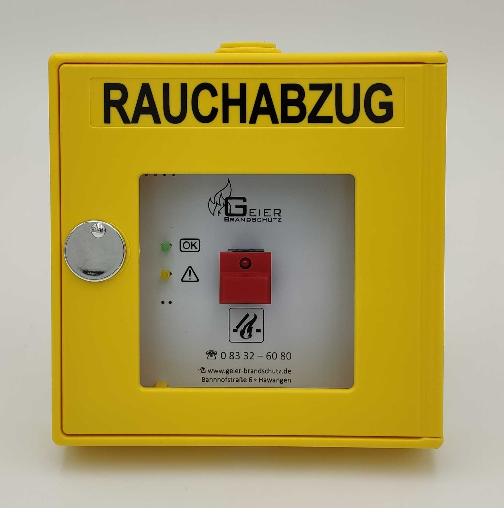 RWA-Taster Handbedienstelle von Geier Brandschutz HSE gelb Aumüller Hauptbedienstelle