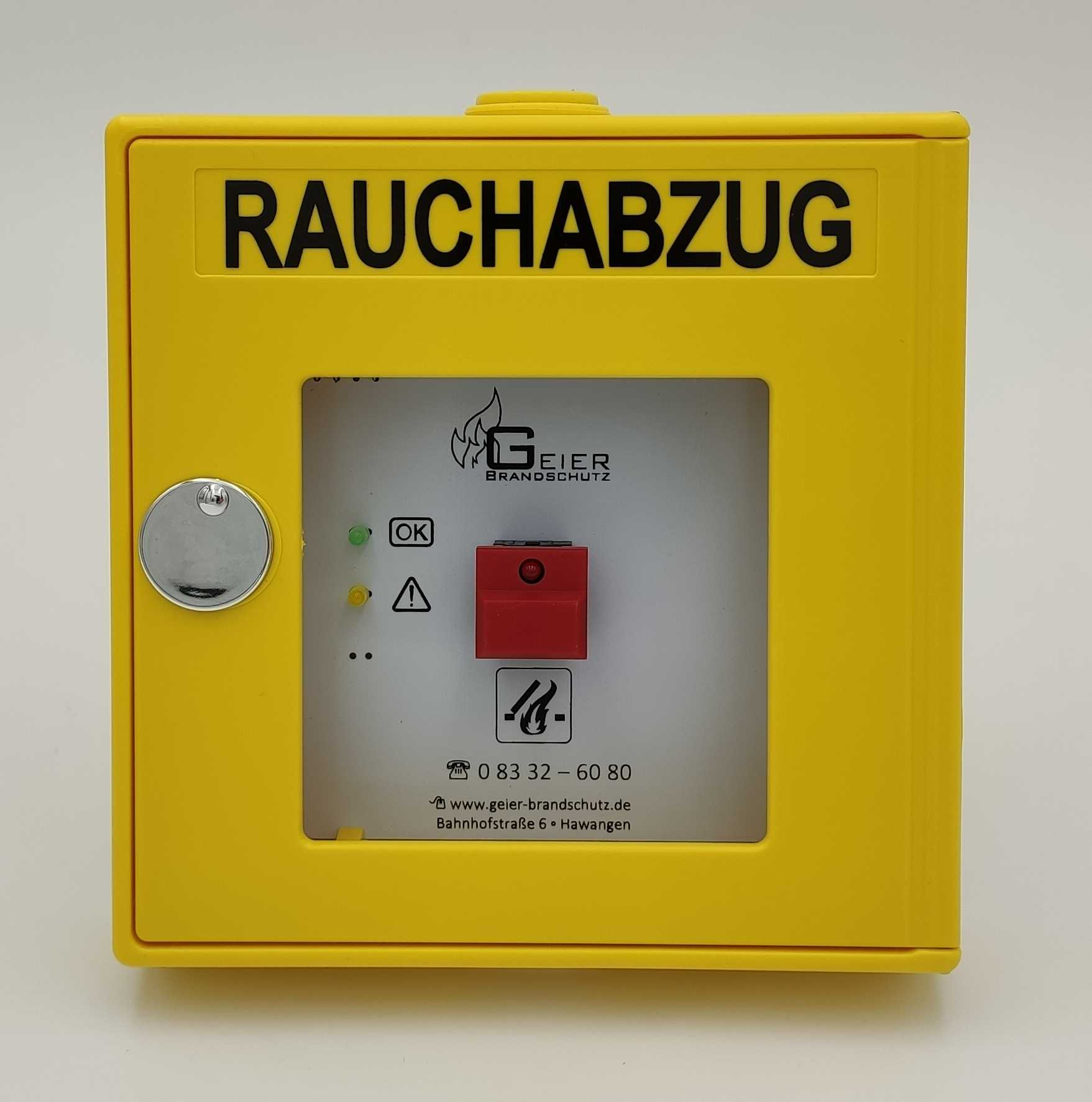 RWA-Taster gelb RWA-Taster Handbedienstelle von Geier Brandschutz HSE gelb Aumüller Hauptbedienstelle