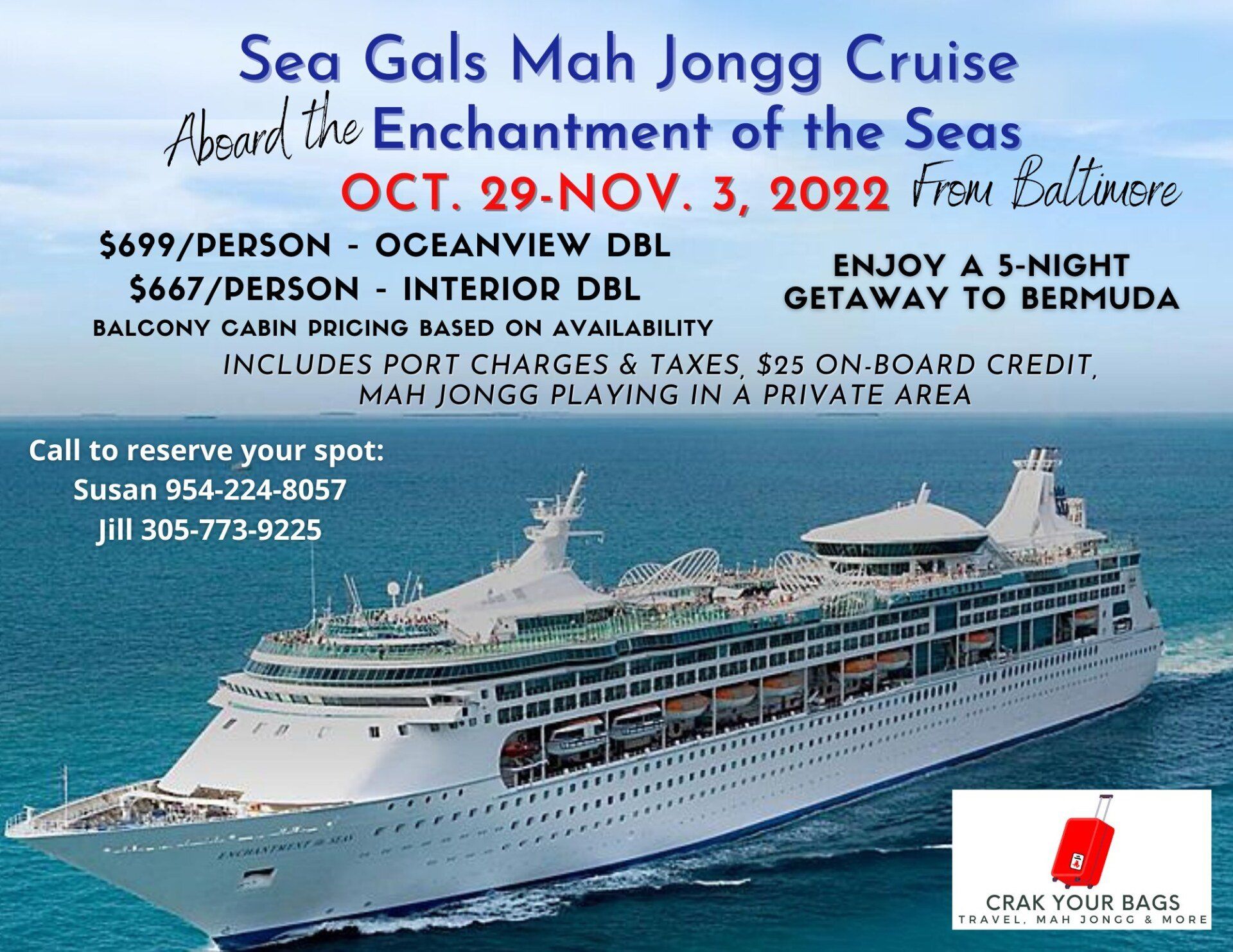 Sea Gals Mah Jongg Cruise flyer-2022