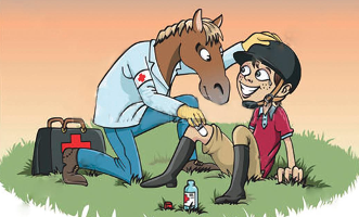 Kate Akers Massaging Horse