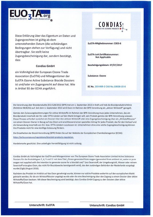 CONDIAS ist Vollmitglied der European Ozone Trade Association (EuOTA) CONDIAS ist Vollmitglied der European Ozone Trade Association (EuOTA)